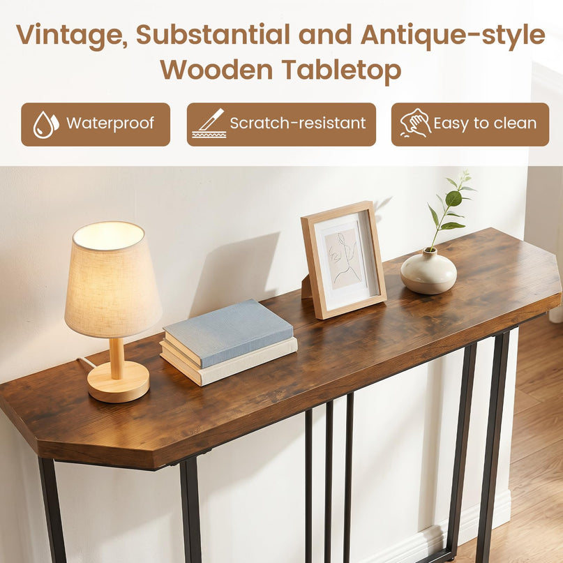 GIANTEX Modern Gold Console Table 44" Narrow Entryway Table