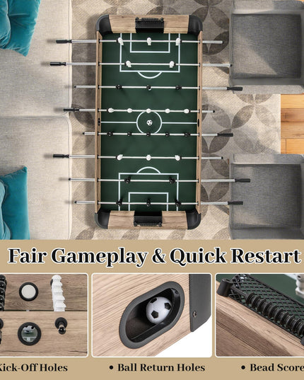 Giantex 54 Inch Foosball Table - Wood Football Table Competition Sized, Arcade Soccer Game Table with 2 Balls