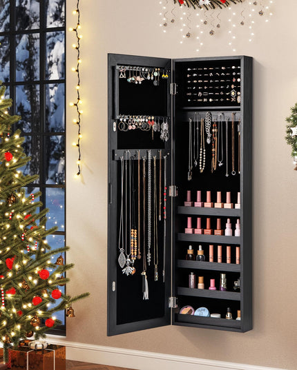 Giantex Wall Door Mounted Jewelry Armoire Cabinet with Full-length Mirror