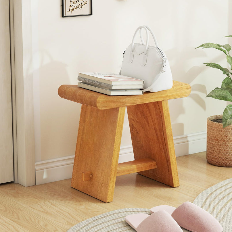 Giantex Teak Shower Bench Stool for Bathroom