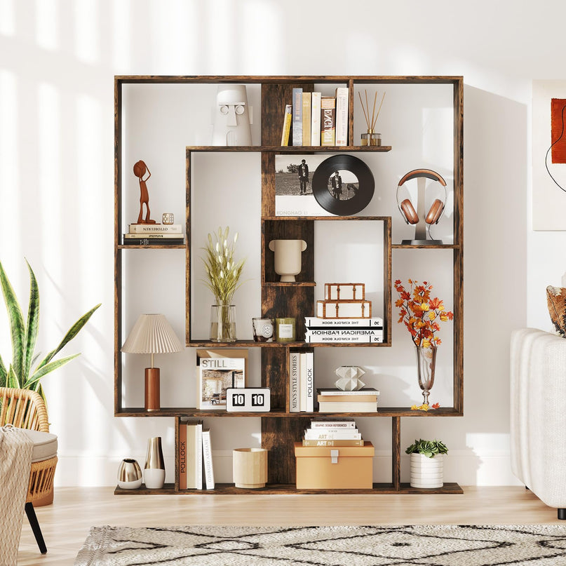 Giantex 7 Tier Geometric Bookshelf with Open Shelves