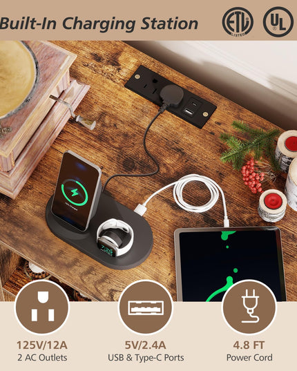 Giantex Turntable Stand with Storage Shelves Hold Up to 150+ Albums