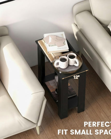 Giantex Narrow End Table | 2-Tier Side Table with Open Storage Shelf (1/2)