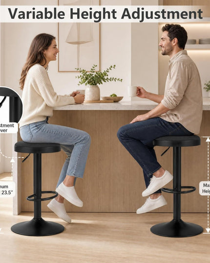 GIANTEX Modern Swivel Adjustable Height Bar Stools Set of 2/4