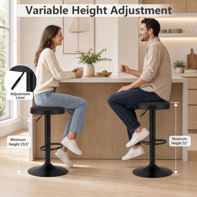 GIANTEX Modern Swivel Adjustable Height Bar Stools Set of 2/4