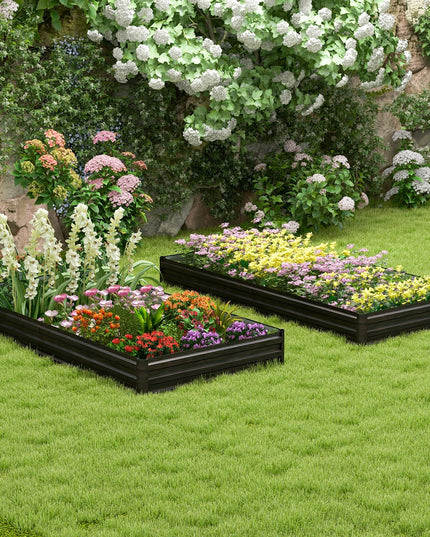 Giantex 8x4x1ft Metal Raised Garden Bed, Planter Box with Protective Edges