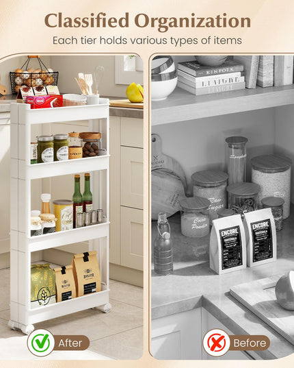 Giantex 4-Tier Slim Rolling Storage Cart