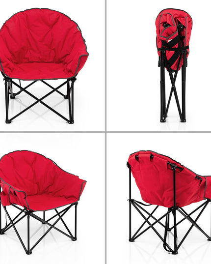 Giantex Portable Camping Chair, Lawn Chair, Outdoor Folding Chair with Cup Holder, Soft Seat