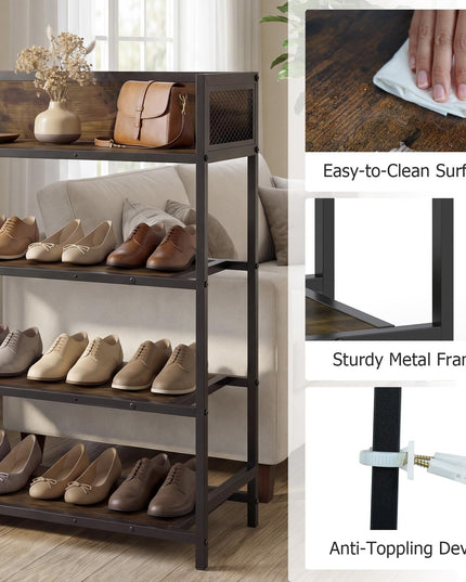 Giantex 4-Tier Shoe Rack Industrial Shoe Storage Organizer