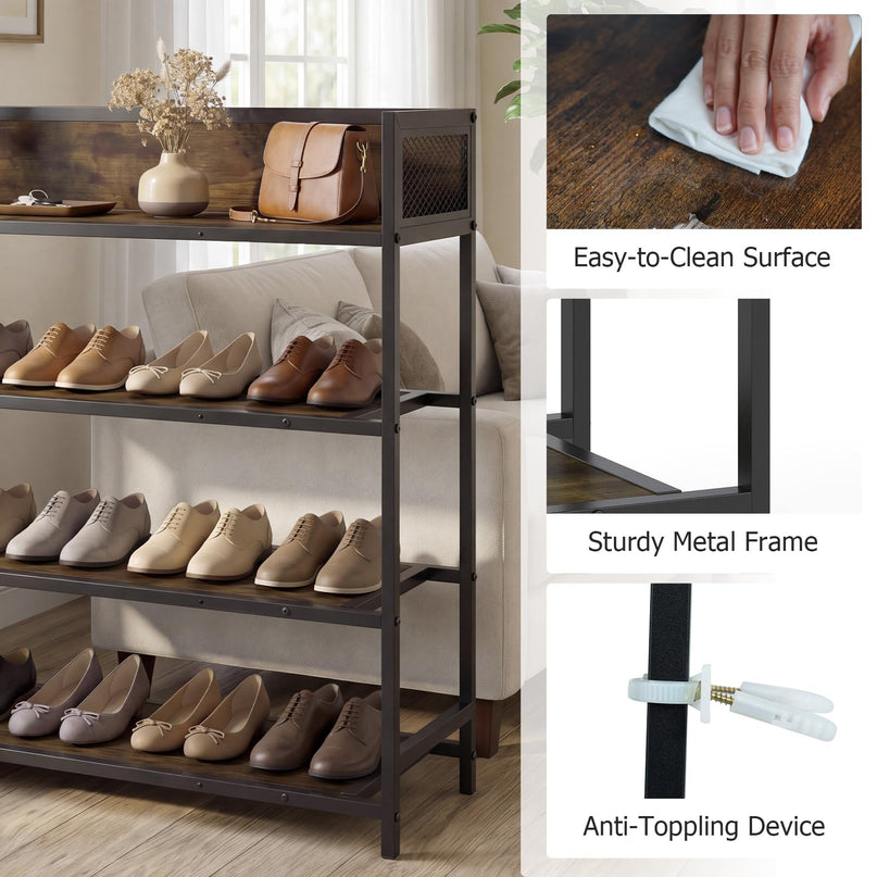 Giantex 4-Tier Shoe Rack Industrial Shoe Storage Organizer