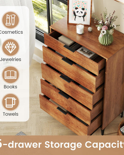 Giantex Wooden Storage Cabinet with Anti-Tip Kit & Sturdy Metal Legs
