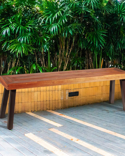 Giantex Outdoor Bench Acacia Wood Patio Seating