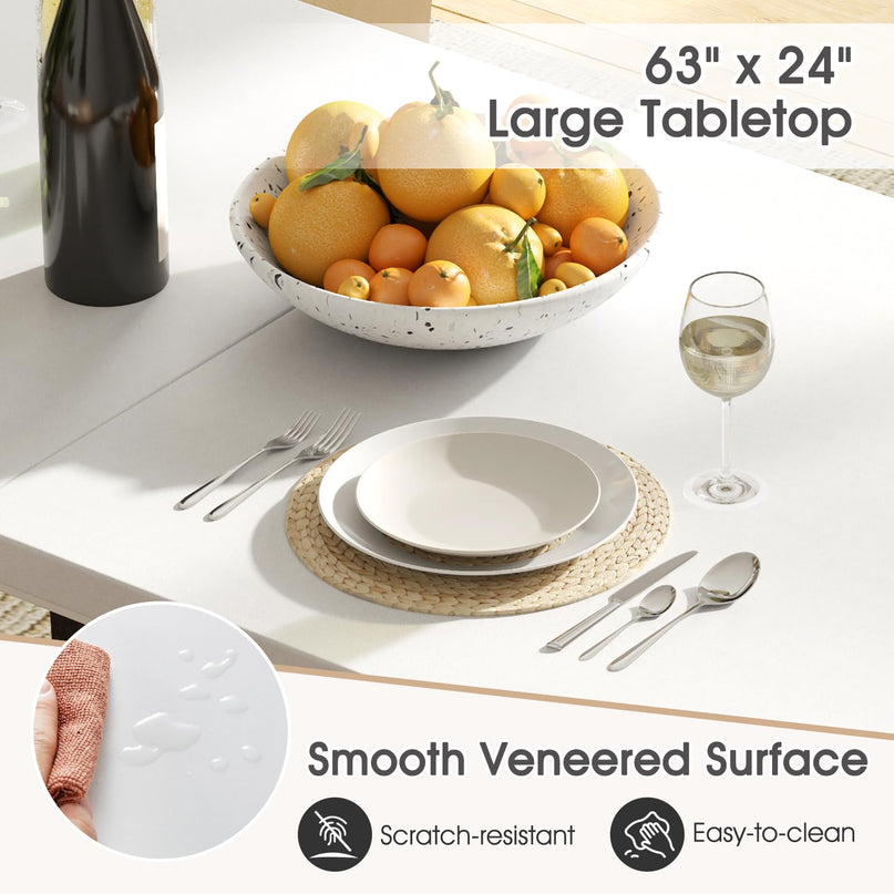 Table à manger Giantex 160x60cm pour 6 à 8 personnes