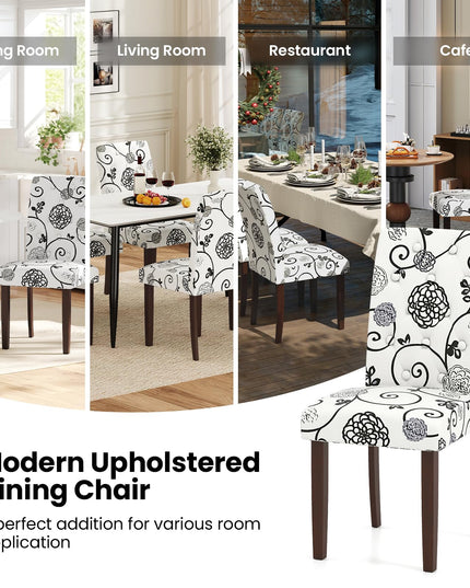 Giantex Tufted Dining Chairs Set of 2/4 Upholstered Kitchen Chairs