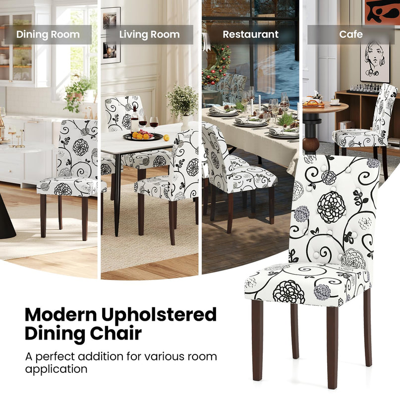 Giantex Tufted Dining Chairs Set of 2/4 Upholstered Kitchen Chairs