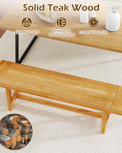 Banc de jardin Giantex en teck de 63 pouces pour 3 personnes (1/2)