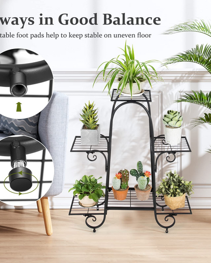 6  Tiers Metal Plant Stand Flower Pots Holder