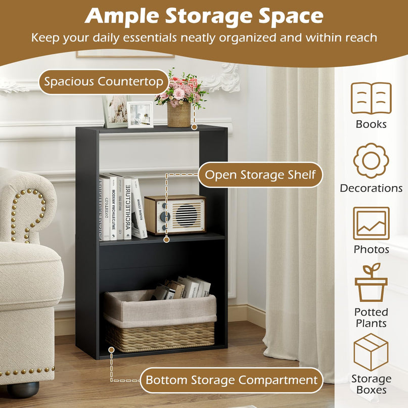 Giantex 3-Tier 2-Cube Bookcase w/Open Storage Compartment (1/2)