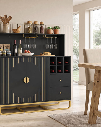 GIANTEX Home Bar Cabinet w/Wine Rack
