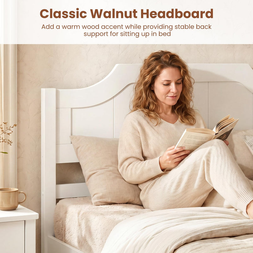 GIANTEX Twin/Full/Queen/King Size Wooden Bed Frame with Headboard