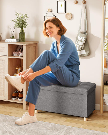 Giantex Storage Ottoman Bench with Tray Lid（38.1D x 76.2W x 39.4H cm）