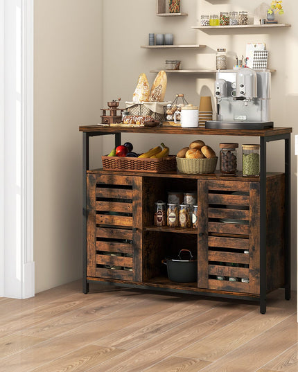 Giantex Buffet Cabinet, Kitchen Sideboard with 2 Storage Cupboards, Open Shelves, 2 Cubes, Anti-Tipping Kits