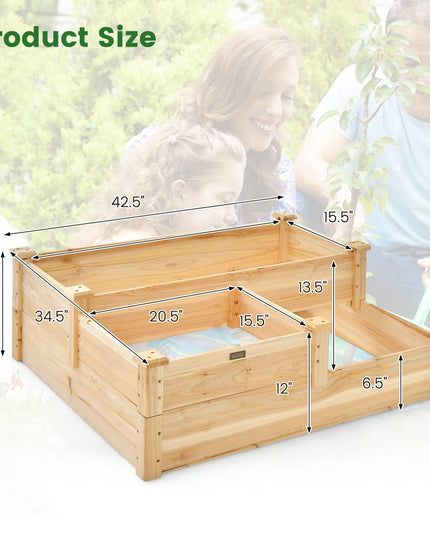 Giantex Raised Garden Bed, Wood Planter Box for Vegetables Flowers Fruit Herb, Easy Assembly (42.5" Lx34.5 Wx14.5 H)