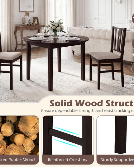 Giantex Upholstered Rubber Wood Dining Chairs Set of 2/4