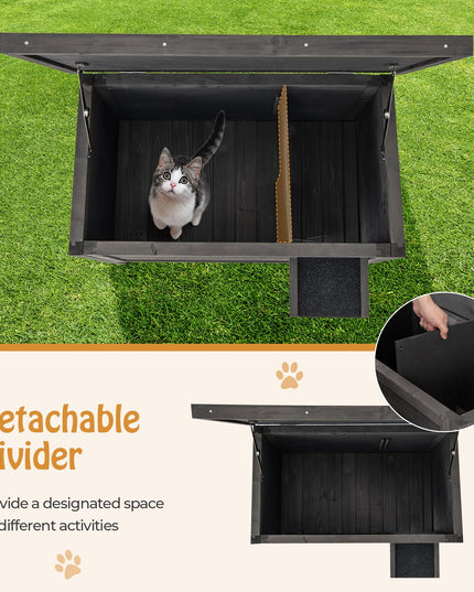 Giantex Outdoor Cat House - Weatherproof Feral Cat Shelter with All-Round Foam Insulated