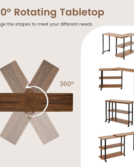 Giantex 360° Free Rotating Sofa Side Table
