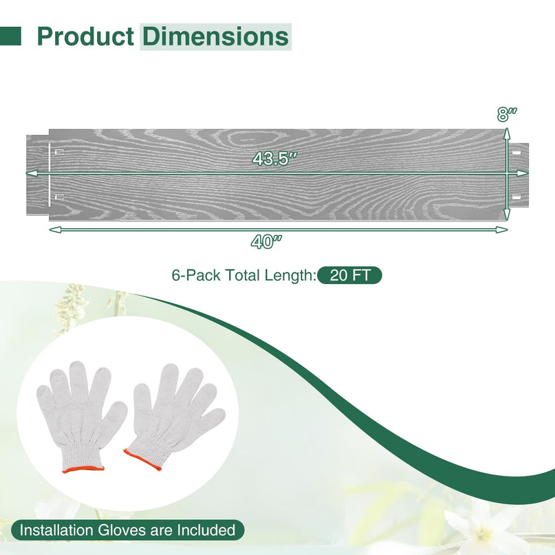 Giantex Galvanized Metal Landscape Edging for Lawn Yard Pathway Garden