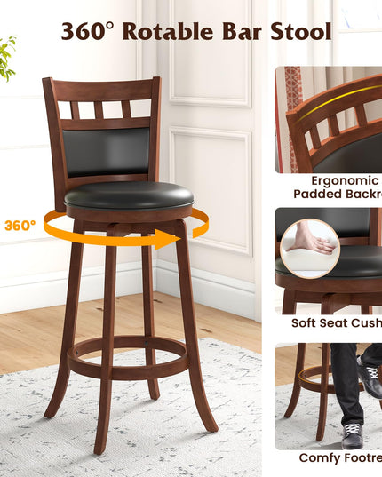 Giantex 3-Piece Bar Table and Chairs Set, Dining Table Set with 2 Swiveling Bar Stools
