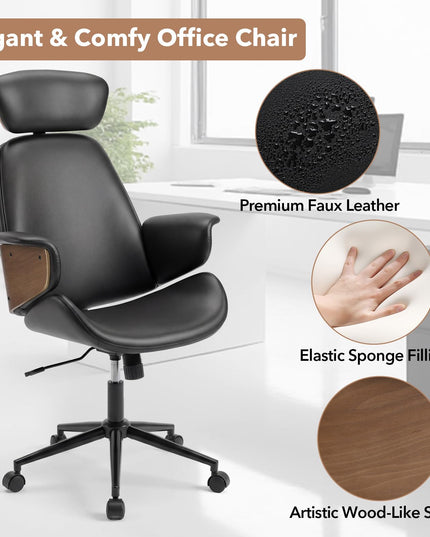 Giantex Ergonomic Office Chair with Headrest for Home Office & Study