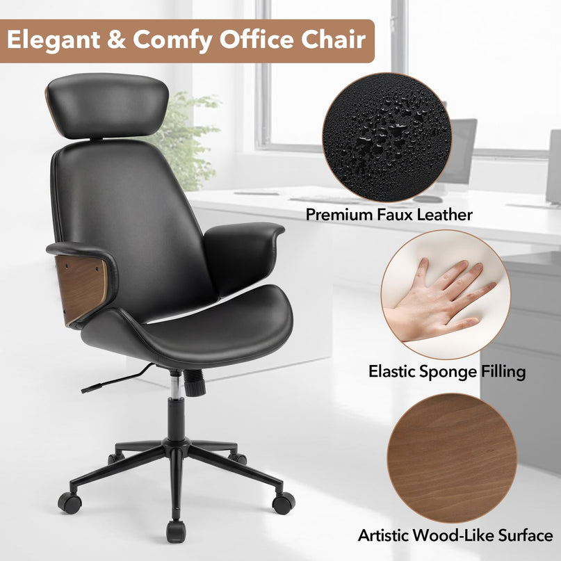 Giantex Ergonomic Office Chair with Headrest for Home Office & Study