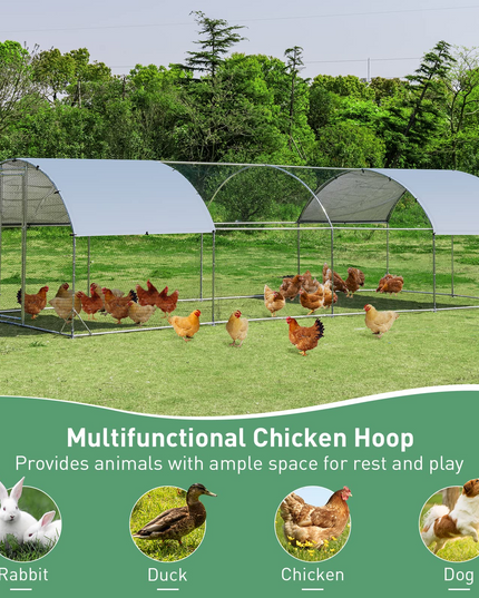 Giantex Large Metal Chicken Coop, Dome Shaped Poultry Cage Hen Run House Rabbits Habitat for Backyard Farm Outdoor