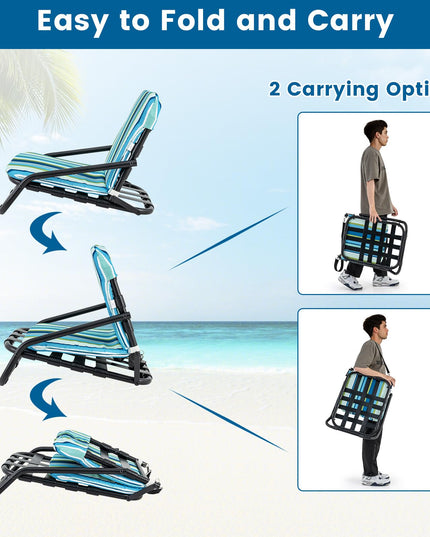 Giantex 2/4-Pack Beach Chairs for Adults, Folding Camping Chairs with Aluminum Frame, Quick-Drying Cotton Cushion