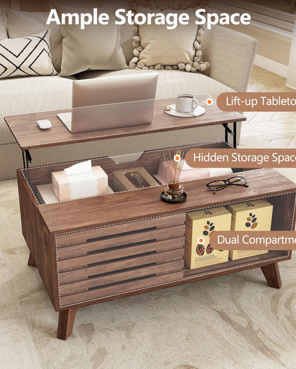 GIANTEX 35.5" Lift Top Coffee Table with Storage for Living Room