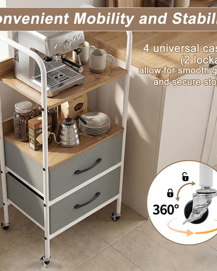 Giantex Utility Rolling Cart with Foldable Fabric Drawers