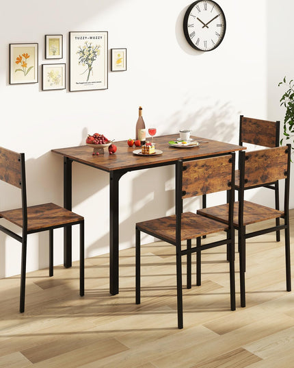 Giantex Dining Table Set for 4, 5-Piece Kitchen Table Set with Dinner Table, Dining Chairs