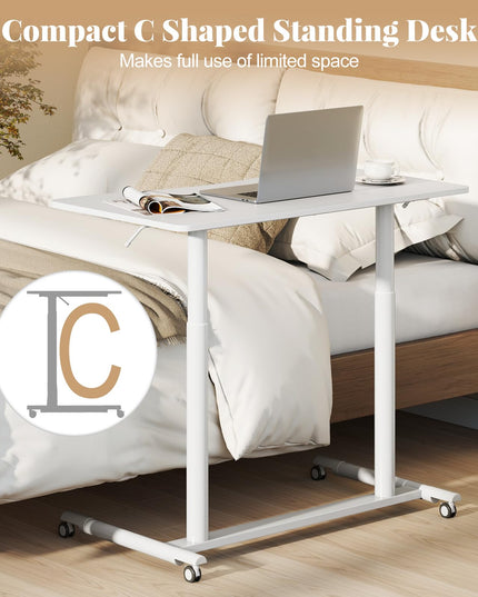 Giantex Mobile Standing Desk with Wheels & Aluminum Frame