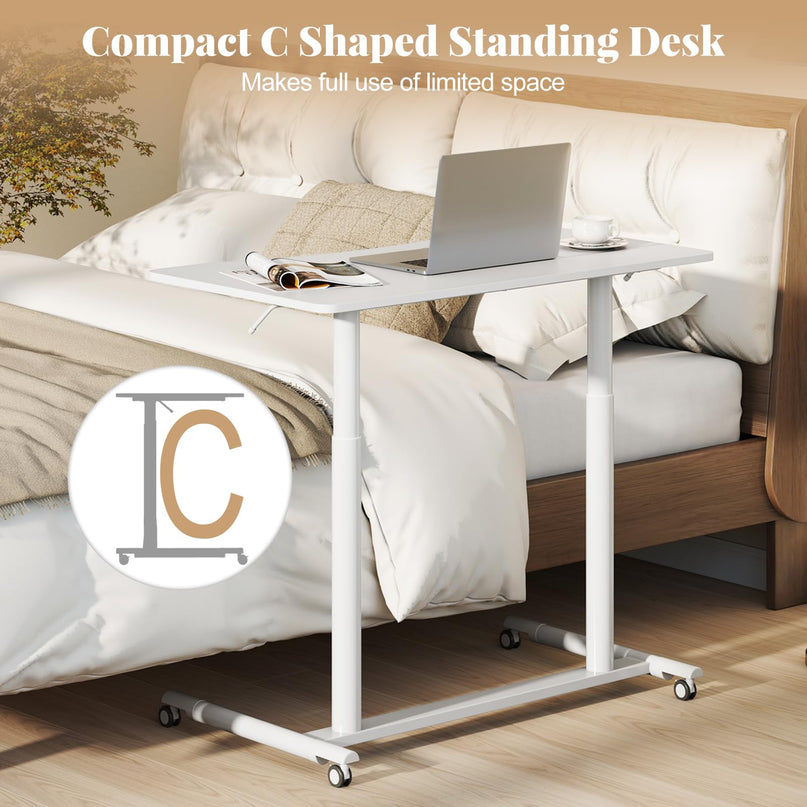 Giantex Mobile Standing Desk with Wheels & Aluminum Frame