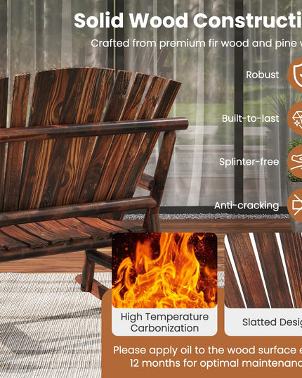 Giantex 1/2 Pcs Outdoor Wooden Rocking Bench（51”x38”x46”）