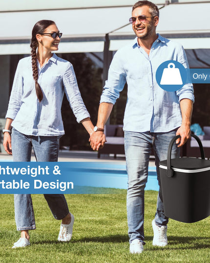 Giantex Outdoor Side Table Cooler - 4 Gallon Portable Beer Wine Ice Bucket with Handle