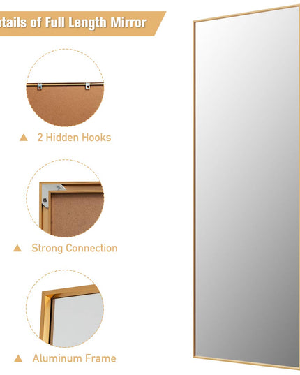 CHARMAID Full Length Mirror, 59inch x 22inch Large Rectangle Bedroom Mirror