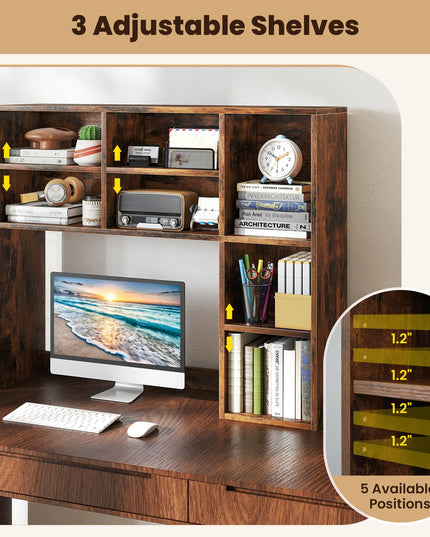 Giantex Desktop Bookshelf for Dorm College Office Home