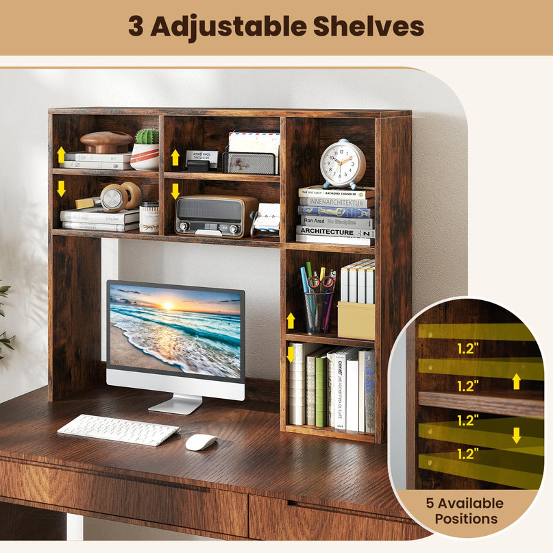 Giantex Desktop Bookshelf for Dorm College Office Home