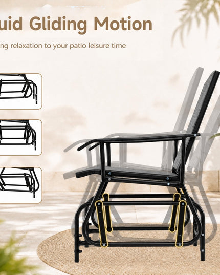 GIANTEX Patio Gliding Chair w/Metal Frame (1/2)