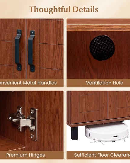 Giantex Armoire à chaussures à 5 niveaux | Meuble d'entrée autoportant en bois avec rangement