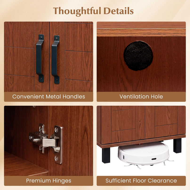 Giantex Armoire à chaussures à 5 niveaux | Meuble d'entrée autoportant en bois avec rangement