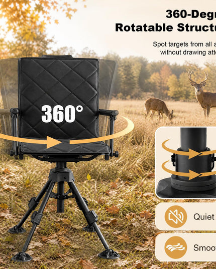 GIANTEX Portable Swivel Hunting Chair w/ 5-Level Adjustable Height
